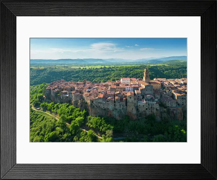 Framed Print : Aerial view of the old town of Pitigliano, called the little Jerusalem'. Grosseto district, Tuscany, Italy Framed Print : Aerial view of the old town of Pitigliano, called the little Jerusalem'. Grosseto district, Tuscany, Italy