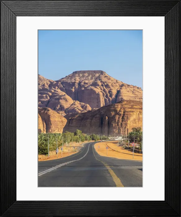 Framed Print : Road & Date palms in the Oasis of Al-Ula, Medina Province, Saudi Arabia Framed Print : Road & Date palms in the Oasis of Al-Ula, Medina Province, Saudi Arabia