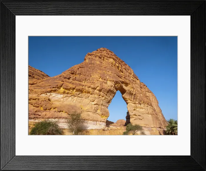 Framed Print : Natural arch in the oasis of Al-Ula, Medina Province, Saudi Arabia Framed Print : Natural arch in the oasis of Al-Ula, Medina Province, Saudi Arabia