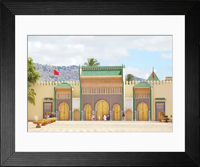 Framed Print : The entrance doors of the Fez Royal Palace (Dar El-Makhzen), Place des Alaouites, Fes, Morocco
