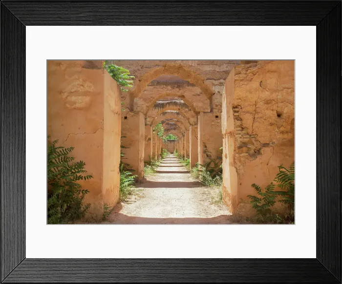 Framed Print : Arches inside the Meknes Royal Stables, Morocco Framed Print : Arches inside the Meknes Royal Stables, Morocco