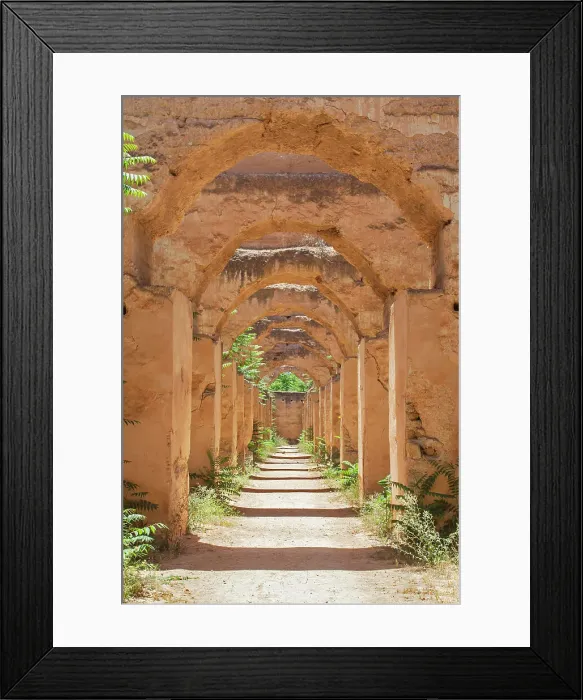 Framed Print : Arches inside the Meknes Royal Stables, Morocco Framed Print : Arches inside the Meknes Royal Stables, Morocco