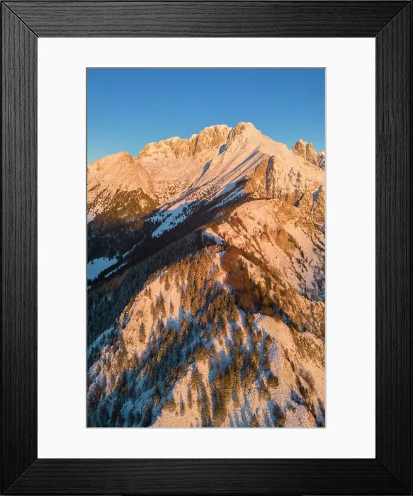 Framed Print : Aerial view of Monte Gulter and the Presolana massif after a winter snowfall at sunrise. Presolana pass, Castione della Presolana, Seriana Valley, Bergamo province, Lombardy, Italy Framed Print : Aerial view of Monte Gulter and the Presolana massif after a winter snowfall at sunrise. Presolana pass, Castione della Presolana, Seriana Valley, Bergamo province, Lombardy, Italy