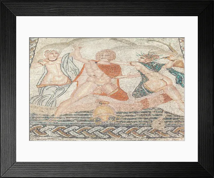 Framed Print : The floor mosaic representiong the abduction of Hylas by nymphs inside the ancient Roman ruins of Volubilis, near Meknes, Morocco Framed Print : The floor mosaic representiong the abduction of Hylas by nymphs inside the ancient Roman ruins of Volubilis, near Meknes, Morocco