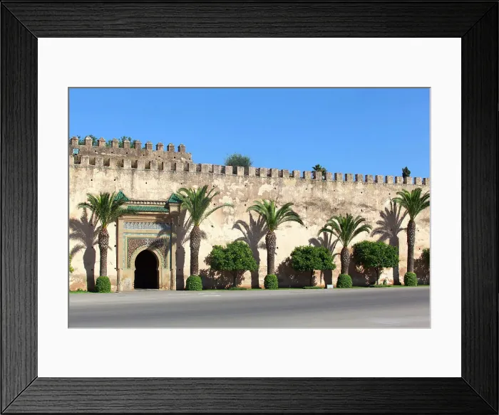 Framed Print : The exterior wall of the Dar El Makhzen Royal Palace (Kasbah of Moulay Ismail), Meknes, Morocco Framed Print : The exterior wall of the Dar El Makhzen Royal Palace (Kasbah of Moulay Ismail), Meknes, Morocco