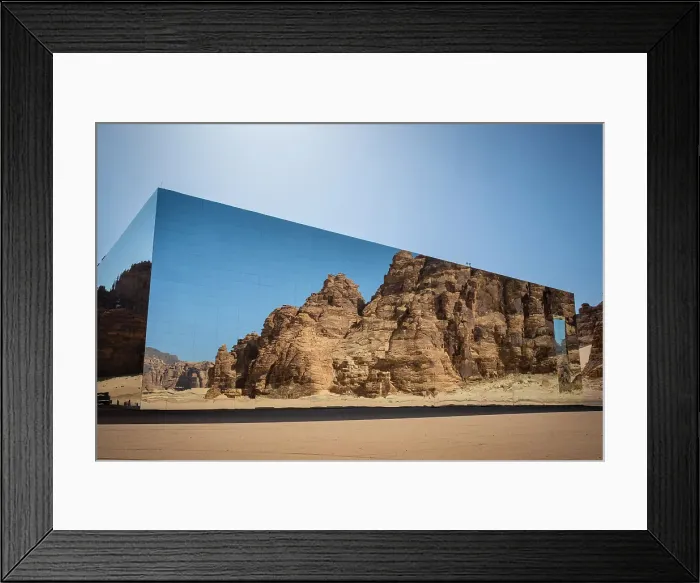 Framed Print : Maraya Concert Hall, the largest mirror building in the world, Al-Ula, Medina Province, Saudi Arabia Framed Print : Maraya Concert Hall, the largest mirror building in the world, Al-Ula, Medina Province, Saudi Arabia