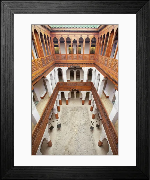 Framed Print : Interior of the Nejjarine Museum of Wooden Arts & Crafts, Fez, Morocco. The medina of Fes was declared UNESCO World Heritage Site in 1981 Framed Print : Interior of the Nejjarine Museum of Wooden Arts & Crafts, Fez, Morocco. The medina of Fes was declared UNESCO World Heritage Site in 1981