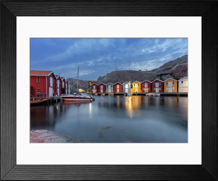 Framed Print : Fishing village of Smogen with traditional colorful buildings by the sea, Smogen, Sotenas municipality, Bohuslan, Vastra Gotaland, Sweden Framed Print : Fishing village of Smogen with traditional colorful buildings by the sea, Smogen, Sotenas municipality, Bohuslan, Vastra Gotaland, Sweden