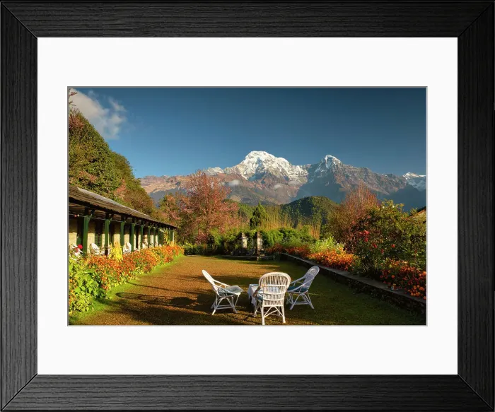 Framed Print : Annapurna South from Trekking Lodge, Ghandruk, Nepal, Asia Framed Print : Annapurna South from Trekking Lodge, Ghandruk, Nepal, Asia
