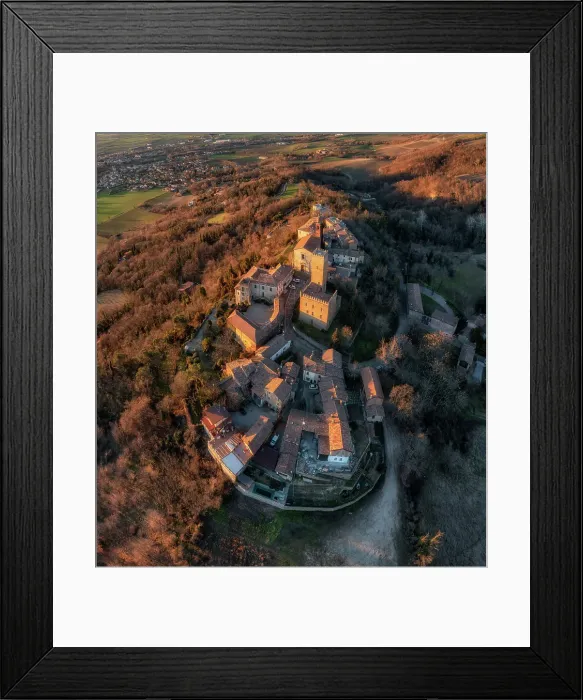 Framed Print : Aerial view of the medieval town of Nazzano and its castle. Nazzano, Oltrepo wine region, Oltrepo pavese, Rivanazzazno Terme, Lombardy, Italy Framed Print : Aerial view of the medieval town of Nazzano and its castle. Nazzano, Oltrepo wine region, Oltrepo pavese, Rivanazzazno Terme, Lombardy, Italy