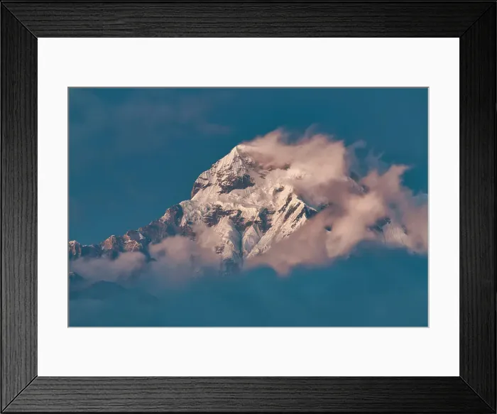 Framed Print : Last Light on Annapurna South (7, 219m), Nepal, Asia Framed Print : Last Light on Annapurna South (7, 219m), Nepal, Asia