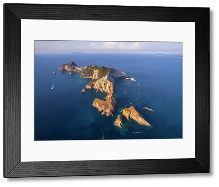 Framed Print : Aerial view of Palmarola island and sea stacks, Ponza municipality, Pontine archipelago, Latina province, Latium region, Tyrrhenian Sea, Italy Framed Print : Aerial view of Palmarola island and sea stacks, Ponza municipality, Pontine archipelago, Latina province, Latium region, Tyrrhenian Sea, Italy