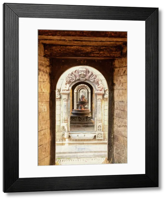 Framed Print : Arches at Pashupatinath Temple, (Unesco World Heritage Site), Bagmati River, Kathmandu Valley, Nepal, Asia