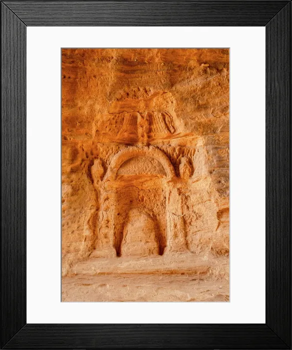 Framed Print : Rock cut niches in the Siq at Jabal Ithlib, Hegra (Mada'in Salih / Al-Hijr) archaeological site (UNESCO World Heritage Site), Al-Ula, Medina Province, Saudi Arabia Framed Print : Rock cut niches in the Siq at Jabal Ithlib, Hegra (Mada'in Salih / Al-Hijr) archaeological site (UNESCO World Heritage Site), Al-Ula, Medina Province, Saudi Arabia
