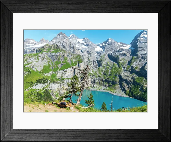 Framed Print : Oeschinensee lake, Kandersteg, Berner Oberland, Switzerland Framed Print : Oeschinensee lake, Kandersteg, Berner Oberland, Switzerland