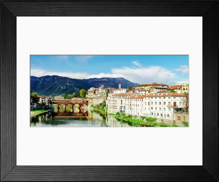 Framed Print : Old town and river Brenta in spring, Bassano Del Grappa, Vicenza province, Veneto, Italy Framed Print : Old town and river Brenta in spring, Bassano Del Grappa, Vicenza province, Veneto, Italy