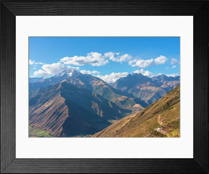 Framed Print : Mountains in Sacred Valley as seen from Huayllabamba viewpoint, Sacred Valley, Urubamba Province, Cusco Region, Peru Framed Print : Mountains in Sacred Valley as seen from Huayllabamba viewpoint, Sacred Valley, Urubamba Province, Cusco Region, Peru