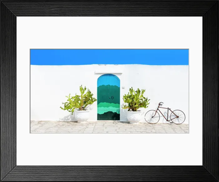 Framed Print : Italy, Puglia, Ostuni, Foggia district, Door and cacti Framed Print : Italy, Puglia, Ostuni, Foggia district, Door and cacti