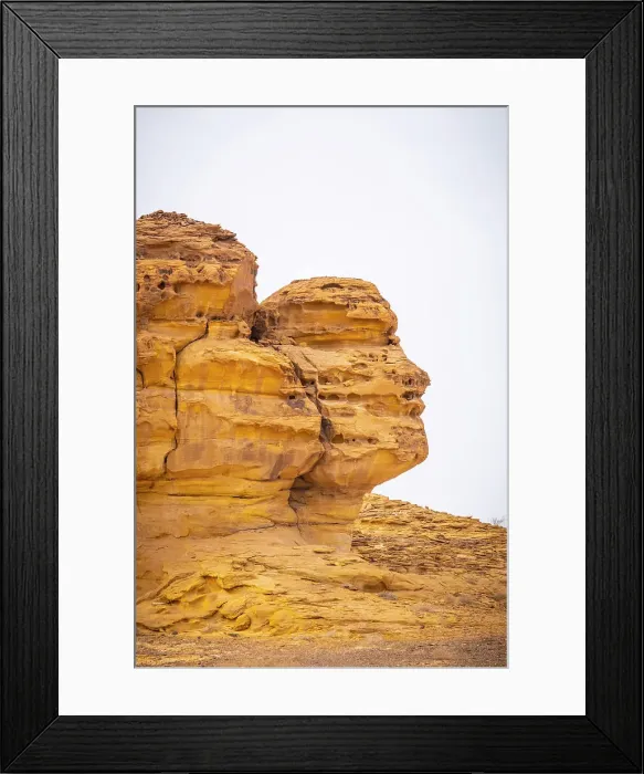 Framed Print : Sandstone rock formation, Hegra (Mada'in Salih / Al-Hijr) archaeological site (UNESCO World Heritage Site), Al-Ula, Medina Province, Saudi Arabia Framed Print : Sandstone rock formation, Hegra (Mada'in Salih / Al-Hijr) archaeological site (UNESCO World Heritage Site), Al-Ula, Medina Province, Saudi Arabia