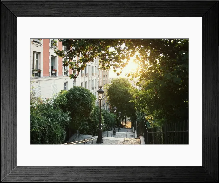 Framed Print : Steps by Montmartre, Paris, Ile de France, France Framed Print : Steps by Montmartre, Paris, Ile de France, France