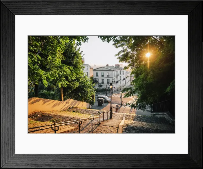 Framed Print : Steps by Montmartre, Paris, Ile de France, France Framed Print : Steps by Montmartre, Paris, Ile de France, France