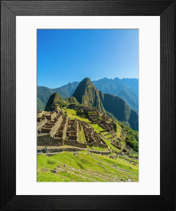 Framed Print : Historic ancient archeological Incan Lost City of Machu Picchu on mountain in Andes, Cuzco Region, Peru Framed Print : Historic ancient archeological Incan Lost City of Machu Picchu on mountain in Andes, Cuzco Region, Peru