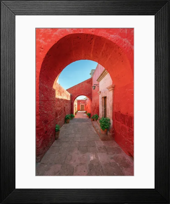 Framed Print : Red walkway at Monastery of Santa Catalina de Siena, UNESCO, Arequipa, Arequipa Province, Arequipa Region, Peru