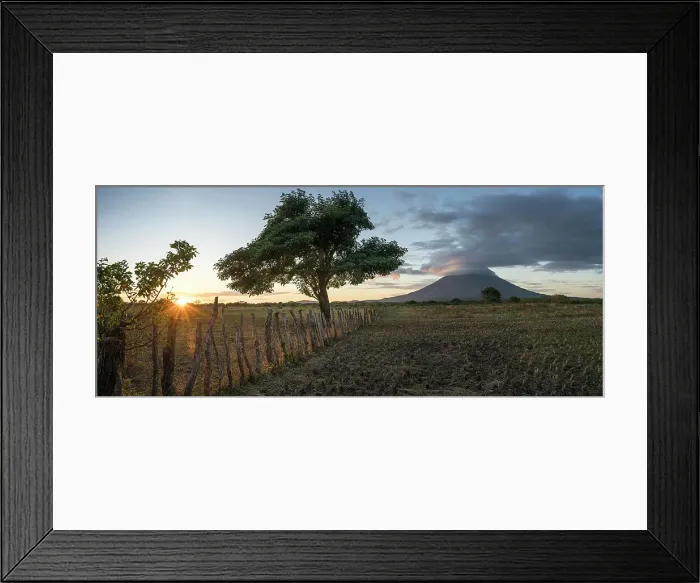 Framed Print : View of Concepcion Volcano at sunset, Ometepe Island, Rivas State, Nicaragua, Central America