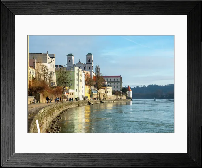 Framed Print : river Inn in Passau. Europe, Germany, Passau, Bavaria district Framed Print : river Inn in Passau. Europe, Germany, Passau, Bavaria district