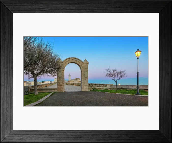 Framed Print : Arch of Military in the Villa Comunale park of Trani. Europe, Italy, Puglia, Trani, Trani district Framed Print : Arch of Military in the Villa Comunale park of Trani. Europe, Italy, Puglia, Trani, Trani district