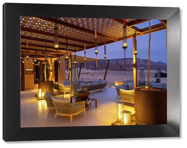 Restaurant at the Banyan Tree resort, Ashar Valley, Al-Ula, Medina Province, Saudi Arabia