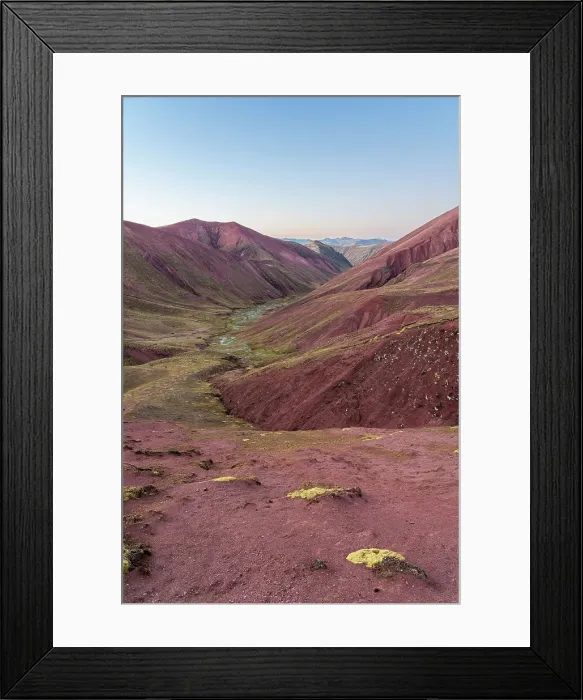 Framed Print : Valle Rojo (Red Valley) at dawn, near Rainbow mountain, Pitumarca District, Cusco Region, Peru