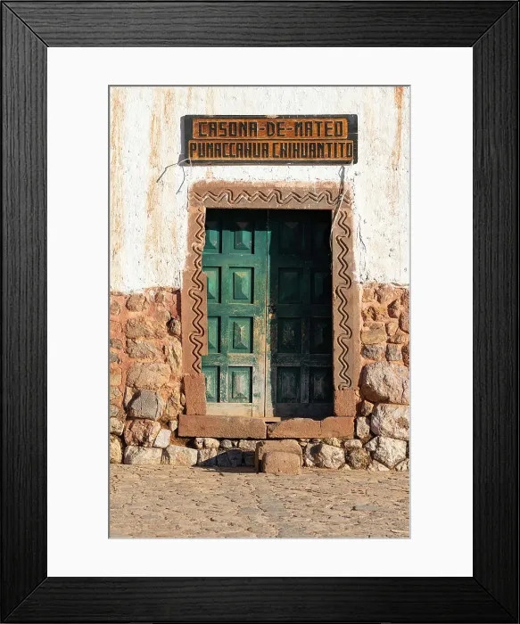 Framed Print : Door, near Iglesia de Nuestra Senora de la Natividad, Chinchero, Sacred Valley, Urubamba Province, Cusco Region, Peru