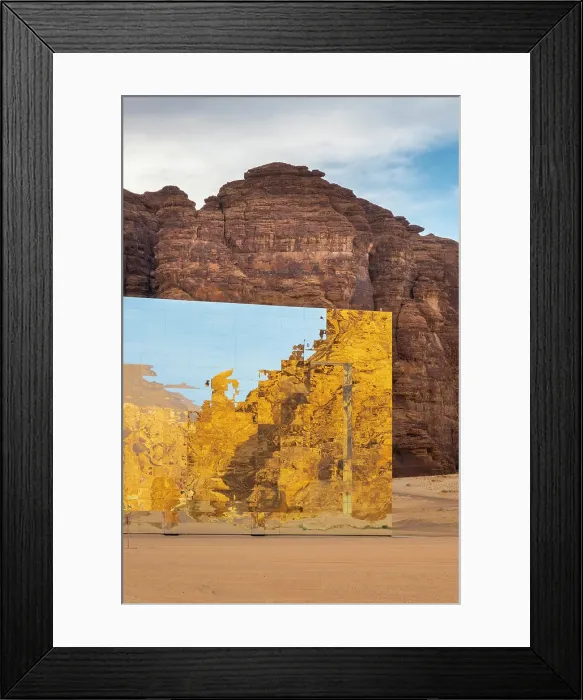 Framed Print : Maraya Concert Hall, the largest mirror building in the world, Al-Ula, Medina Province, Saudi Arabia