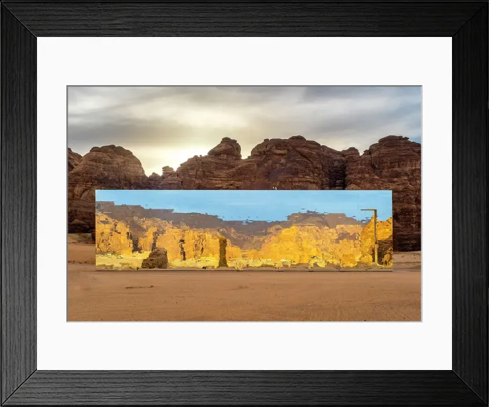 Framed Print : Maraya Concert Hall, the largest mirror building in the world, Al-Ula, Medina Province, Saudi Arabia