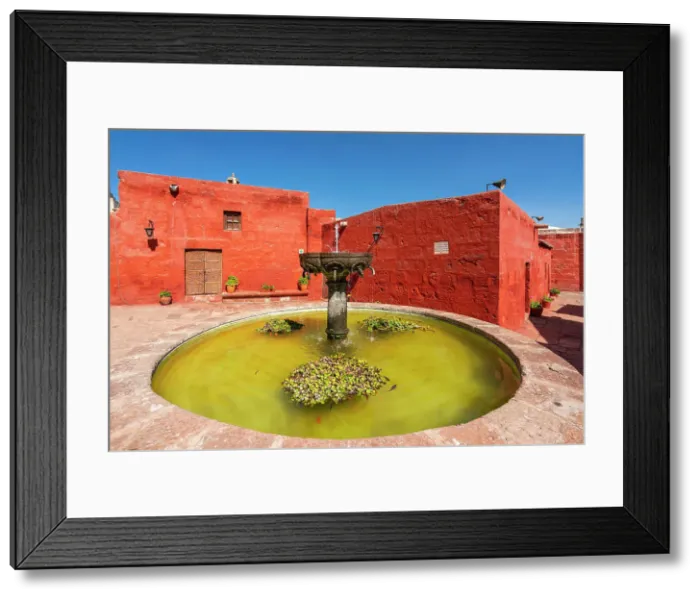Framed Print : Fountain at Monastery of Santa Catalina de Siena, UNESCO, Arequipa, Arequipa Province, Arequipa Region, Peru