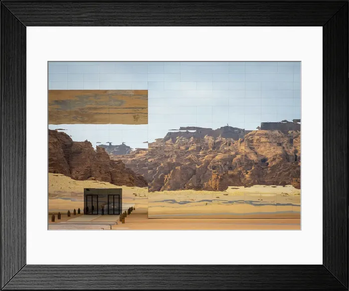 Framed Print : Maraya Concert Hall, the largest mirror building in the world, Al-Ula, Medina Province, Saudi Arabia