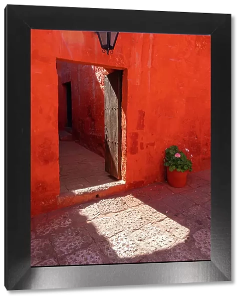 Red doorway of Monastery of Santa Catalina de Siena, UNESCO, Arequipa, Arequipa Province, Arequipa Region, Peru
