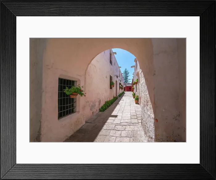 Framed Print : Walkway at Monastery of Santa Catalina de Siena, UNESCO, Arequipa, Arequipa Province, Arequipa Region, Peru Framed Print : Walkway at Monastery of Santa Catalina de Siena, UNESCO, Arequipa, Arequipa Province, Arequipa Region, Peru