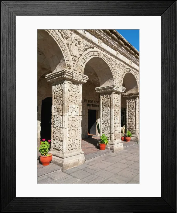 Framed Print : Decorated columns, Cloisters of The Company, UNESCO, Arequipa, Arequipa Province, Arequipa Region, Peru Framed Print : Decorated columns, Cloisters of The Company, UNESCO, Arequipa, Arequipa Province, Arequipa Region, Peru