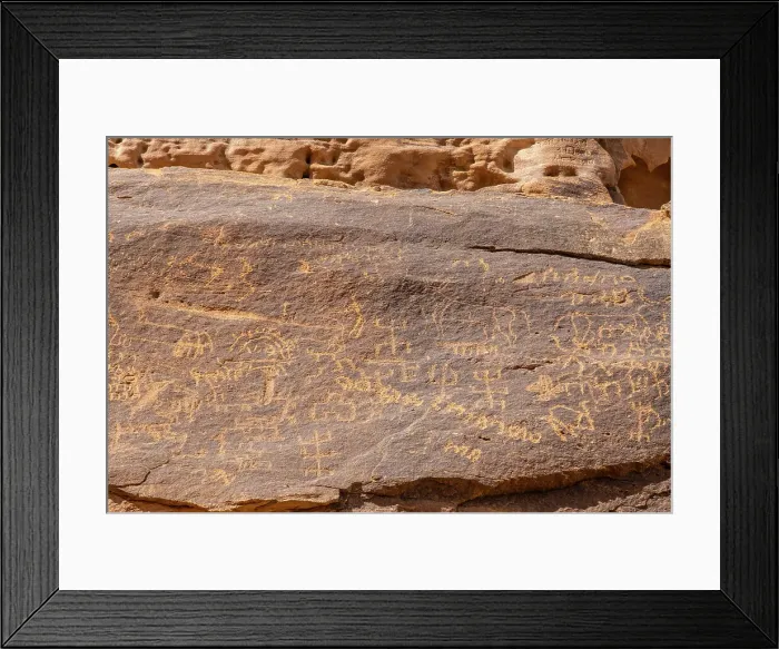 Framed Print : Ancient inscriptions carved into the rocks, Jabal Ikmah, Al-Ula, Medina Province, Saudi Arabia Framed Print : Ancient inscriptions carved into the rocks, Jabal Ikmah, Al-Ula, Medina Province, Saudi Arabia