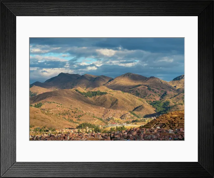 Framed Print : Hills around Cusco at sunset, UNESCO, Cusco, Cusco Province, Cusco Region, Peru Framed Print : Hills around Cusco at sunset, UNESCO, Cusco, Cusco Province, Cusco Region, Peru