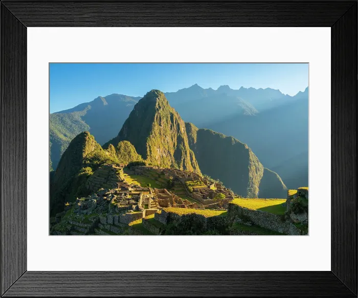 Framed Print : Ruins of historic ancient archeological Incan Machu Picchu on mountain in Andes, Cuzco Region, Peru Framed Print : Ruins of historic ancient archeological Incan Machu Picchu on mountain in Andes, Cuzco Region, Peru