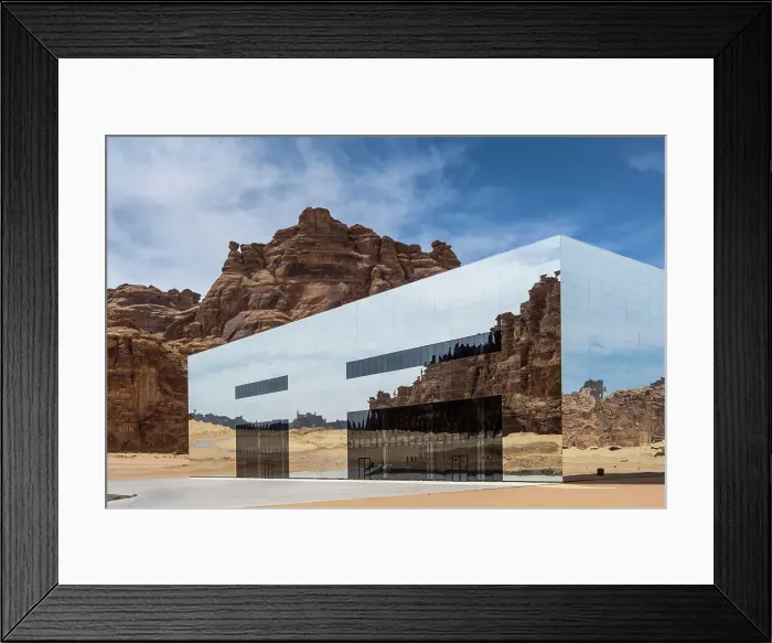 Framed Print : Maraya Concert Hall, the largest mirror building in the world, Al-Ula, Medina Province, Saudi Arabia Framed Print : Maraya Concert Hall, the largest mirror building in the world, Al-Ula, Medina Province, Saudi Arabia