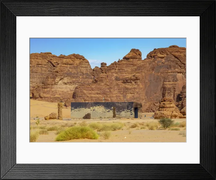 Framed Print : Maraya Concert Hall, the largest mirror building in the world, Al-Ula, Medina Province, Saudi Arabia