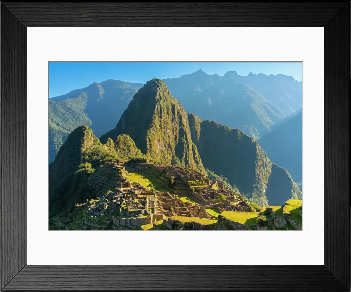 Framed Print : Ruins of historic ancient archeological Incan Machu Picchu on mountain in Andes, Cuzco Region, Peru Framed Print : Ruins of historic ancient archeological Incan Machu Picchu on mountain in Andes, Cuzco Region, Peru