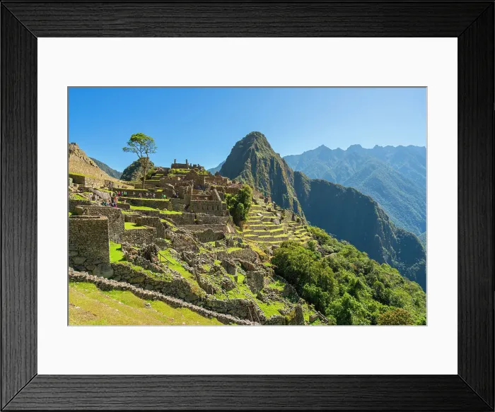 Framed Print : Historic ancient archeological Incan Lost City of Machu Picchu on mountain in Andes, Cuzco Region, Peru Framed Print : Historic ancient archeological Incan Lost City of Machu Picchu on mountain in Andes, Cuzco Region, Peru