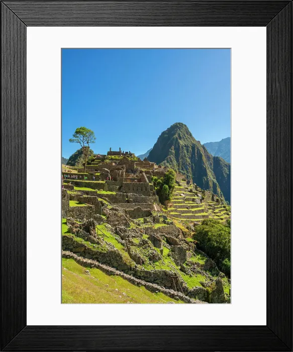 Framed Print : Historic ancient archeological Incan Lost City of Machu Picchu on mountain in Andes, Cuzco Region, Peru Framed Print : Historic ancient archeological Incan Lost City of Machu Picchu on mountain in Andes, Cuzco Region, Peru