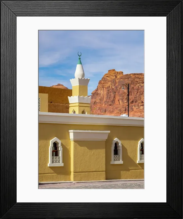 Framed Print : Mosque in the Old town of Al-Ula, Medina Province, Saudi Arabia Framed Print : Mosque in the Old town of Al-Ula, Medina Province, Saudi Arabia