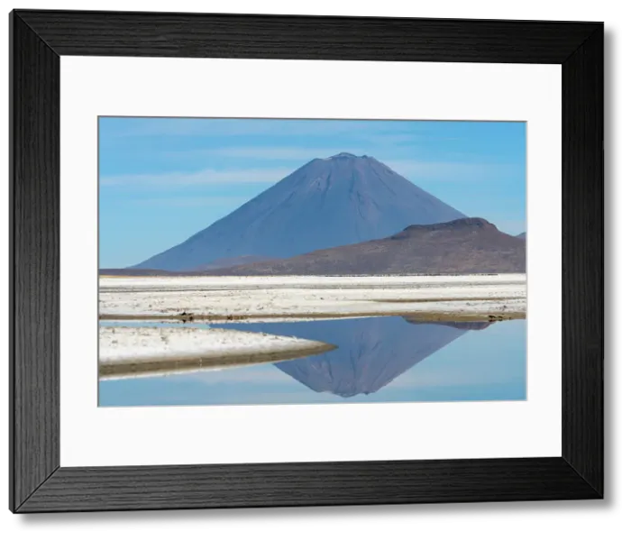 Framed Print : El Misti volcano reflected in a pool at salt flats, Salinas y Aguada Blanca National Reserve, Arequipa Province, Arequipa Region, Peru Framed Print : El Misti volcano reflected in a pool at salt flats, Salinas y Aguada Blanca National Reserve, Arequipa Province, Arequipa Region, Peru